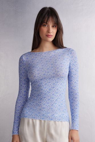 Sweet Talking Bateau Neck Top in Modal Ultralight with Cashmere Woman Floral Size S - Intimissimi - Modalova
