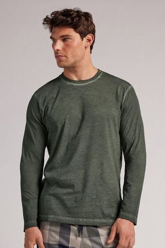 Washed Collection Long Sleeve Cotton Top Man Green Size XL - Intimissimi - Modalova