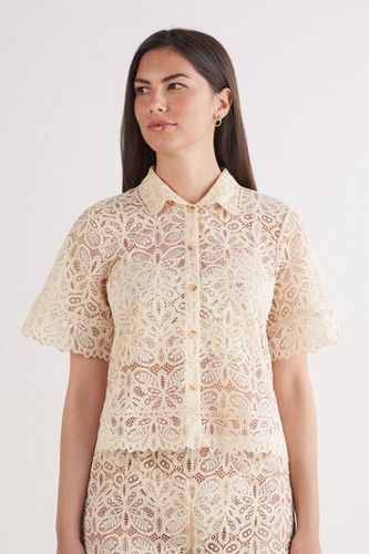 Italian Rivera Short Sleeve Lace Shirt Woman - Intimissimi - Modalova