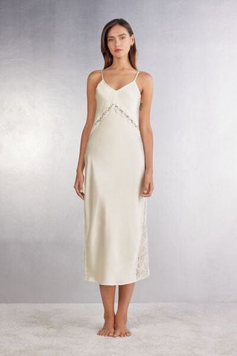 Her Beauty Silk and Lace Long Nightgown Woman Ivory Size M - Intimissimi - Modalova