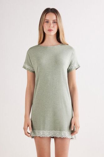 Lace Trim Short Sleeve Nightgown Woman - Intimissimi - Modalova