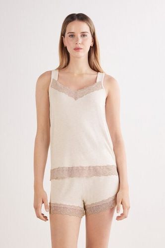 Lace Trim Tank Top Short Pajamas - Intimissimi - Modalova