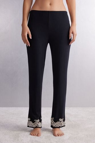 Pretty Flowers Ruffled Full Length Modal Pants Woman Multicolor - Intimissimi - Modalova