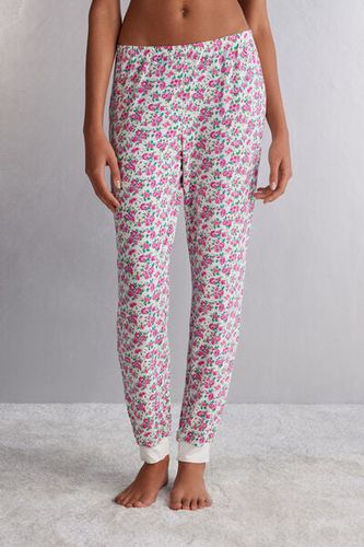 Life is a Flower Full Length Cuffed Pants in Modal Woman Floral Size L - Intimissimi - Modalova