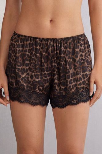 Luxurious Leopard Viscose Satin Shorts Woman Print Size L - Intimissimi - Modalova