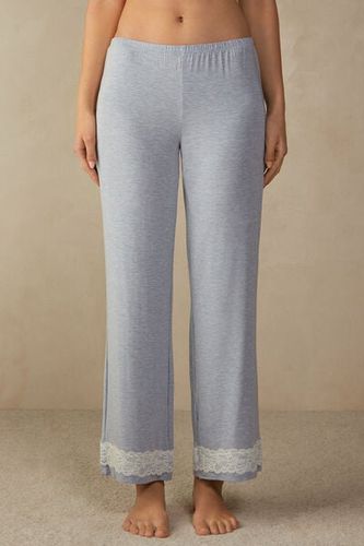 Lace Trim Full Length Pants in Modal Woman Size M - Intimissimi - Modalova