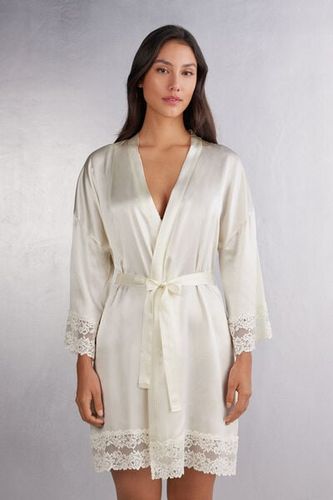 Pretty Flowers Silk Kimono Woman Ivory - Intimissimi - Modalova