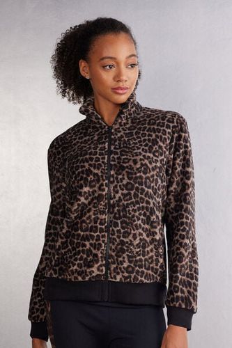 Luxurious Leopard Dappled Fleece Bomber Jacket Woman Print Size M - Intimissimi - Modalova