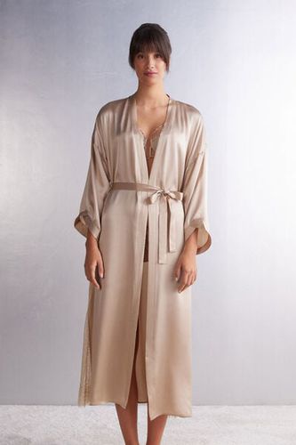 Living in Luxe Long Silk Robe Woman Natural Size M/L - Intimissimi - Modalova