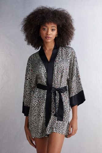 Your Wild Side Viscose Satin Kimono Woman Black Size S/M - Intimissimi - Modalova