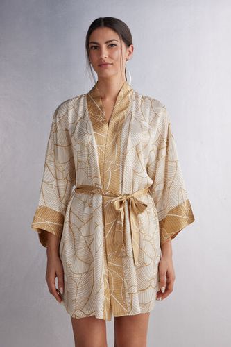 Golden Hour Satin Kimono Woman Floral Size S/M - Intimissimi - Modalova