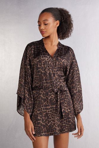 Luxurious Leopard Viscose Satin Kimono Woman Print Size M/L - Intimissimi - Modalova