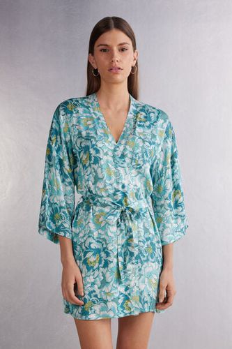 Emerald Flower Satin Kimono Woman Size M/L - Intimissimi - Modalova