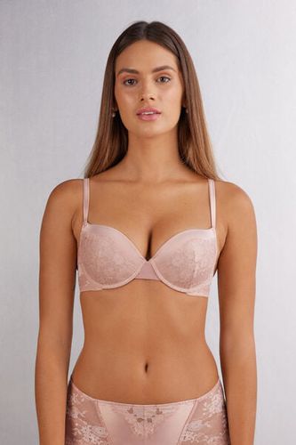 Satin Meets Lace Elettra Super Push-up Bra Woman Pale Pink Size 3B - Intimissimi - Modalova