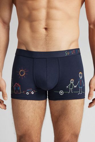 Super Dad Print Superior Cotton Boxers Man Blue Size 7 - Intimissimi - Modalova
