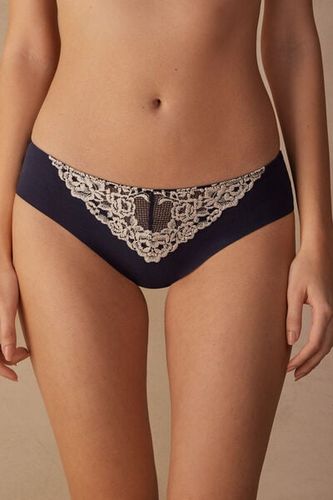 Pretty Flowers Seamless Cotton Panties Woman Blue - Intimissimi - Modalova