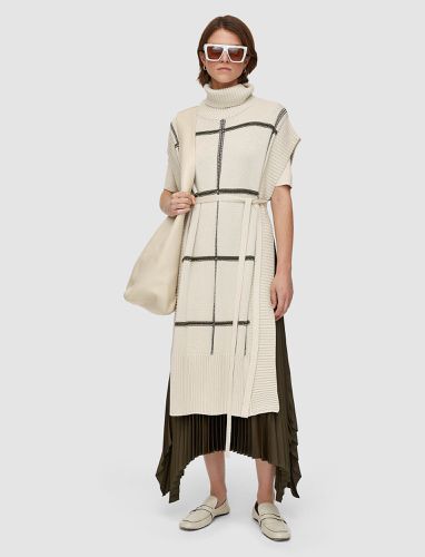 Grid Cotton Silk Poncho - Joseph - Modalova