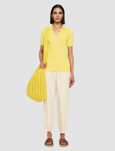 Plated Knit Polo Top - Joseph - Modalova