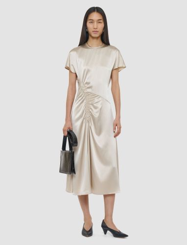 Geegee Ruched Silk Satin Dress - Joseph - Modalova