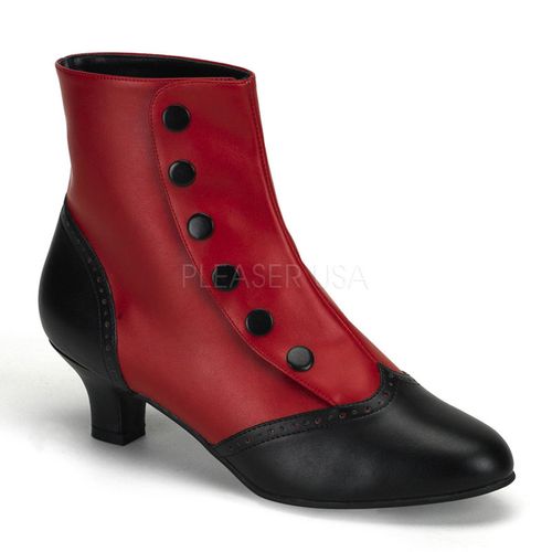 Bottines rouges et noires style rétro - Pointure : 36 - Bordello - Modalova