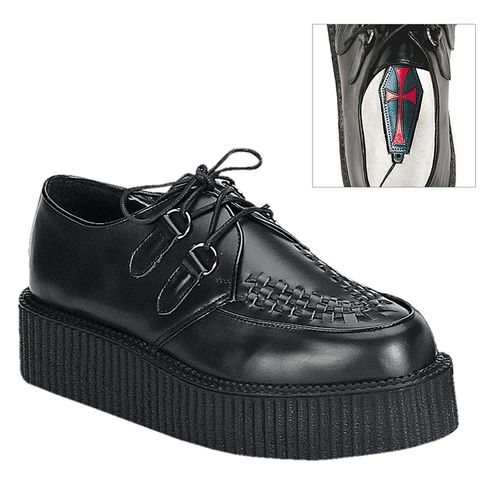 Chaussure gothique en cuir noir creeper-402 - Pointure : 45 - Demonia - Modalova