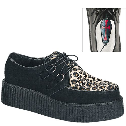 Chaussure gothique homme coloris noir et léopard creeper-400 - Pointure : 45 - Demonia - Modalova
