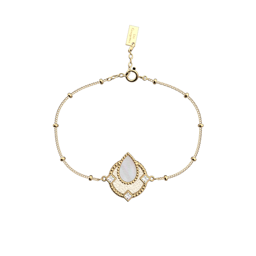 Bracelet Constance, cuir réversible Blanc Nacré / - Les Georgettes - Modalova
