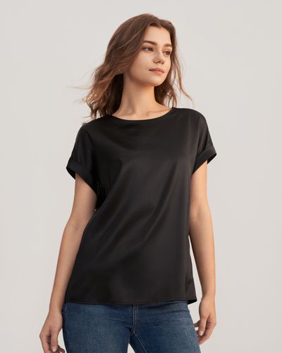 LILYSILK Tee Shirt Soie Col Rond, Manches Courtes Soie Extensible De Qualité Respirant Super Léger T-Shirt - LILYSILK - Modalova