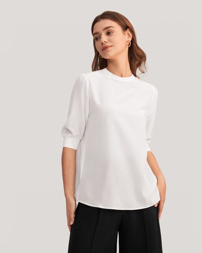 LILYSILK T-Shirt En Soie Décontracté Élégant Avec Poignets Côtelés - LILYSILK - Modalova