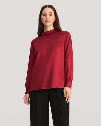 LILYSILK Blouse Soie Col Montant, Bouton Nacre Soie Extensible De Qualité Régulation De La Température Chemises - LILYSILK - Modalova