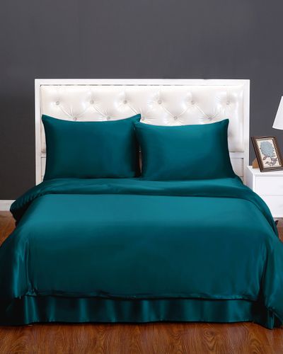 LILYSILK Linge De Lit Soie Bleu Sans Couture Plus De Luxe 100 Soie Profitez Du Toucher Doux Et Lisse De La Soie 140x200cm+90x190x30cm+65x65cm - LILYSILK - Modalova