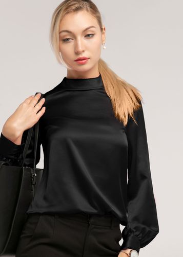 Blouse Soie Avec Col Montant Manches Longues S - LILYSILK - Modalova