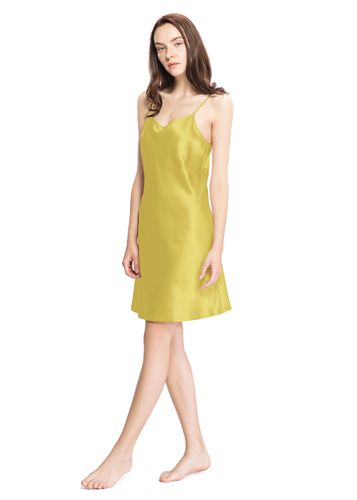 LILYSILK Chemise De Nuit En Soie Jaune Encolure Ronde, Design Fabuleux 22 Momme Soie Naturellement Antibactérien S - LILYSILK - Modalova