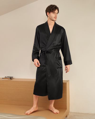 LILYSILK Robe De Chambre Soie Longue Bordure , Poches & Ceinture 22 Momme Soie Conçu Pour La Beauté Une Meilleure Peau L - LILYSILK - Modalova