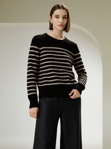 LILYSILK Pull 100 Cachemire Noir À Rayures Camel Rayé Marin, Col Rond 100 % Cachemire Sans Produits Chimiques Nocifs S - LILYSILK - Modalova