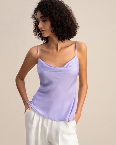 LILYSILK Top En Soie, Col Bénitier Chic, Bonne Extensibilité, Haut En Soie, Coupe Régulière, Doux Pour La Peau Et Respirant - LILYSILK - Modalova