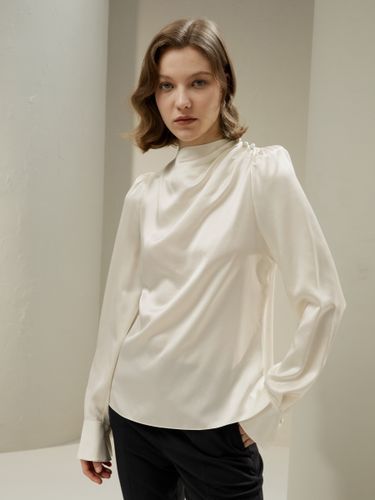 LILYSILK Chemisier Soie Col Demi-Haut, Boutons À L'Épaule Gauche 100% Soie De Mûrier Sans Produits Chimiques Nocifs 36 - LILYSILK - Modalova