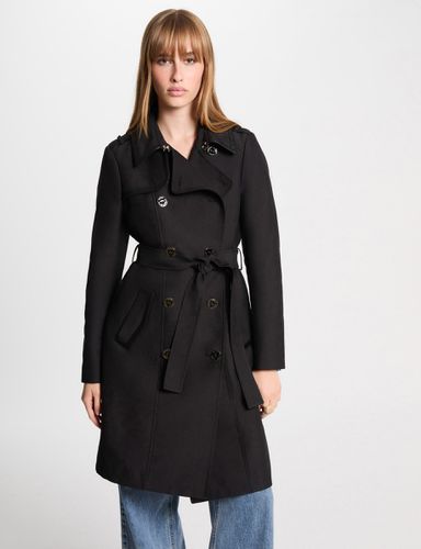 Trench long ceinturé noir femme - Morgan - Modalova