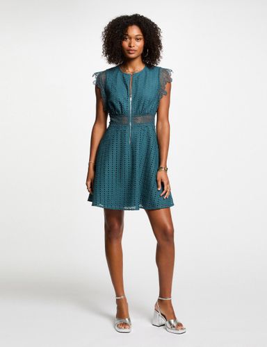 Robe courte évasée dentelle - Morgan - Modalova