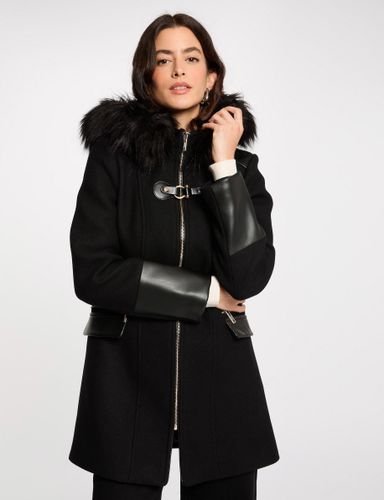 Manteau droit zippé à capuche - Morgan - Modalova