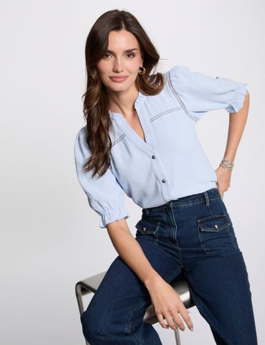 Blouse manches 3/4 bleu ciel femme - Morgan - Modalova