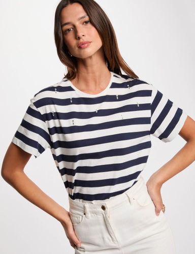 T-shirt manches courtes rayé - Morgan - Modalova
