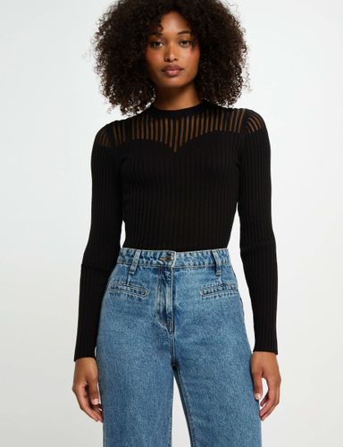 Pull manches longues noir femme - Morgan - Modalova