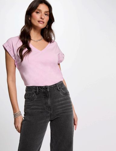 T-shirt manches courtes clous - Morgan - Modalova