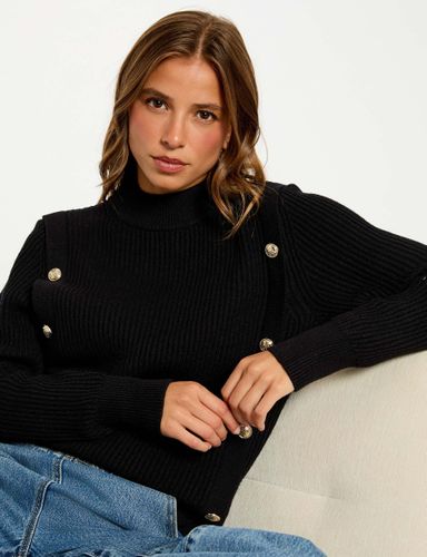 Pull court col roulé noir femme - Morgan - Modalova
