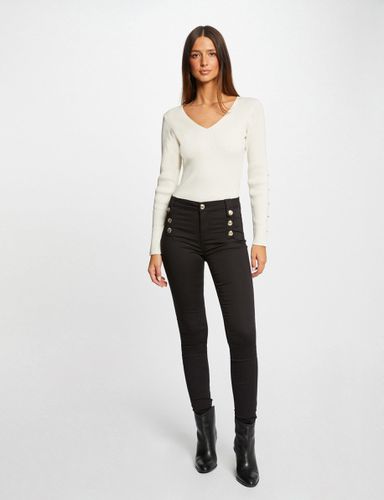 Pantalon skinny avec boutons décoratifs - Morgan - Modalova