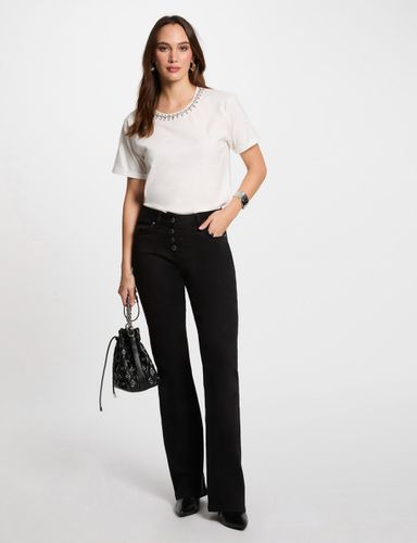 Pantalon bootcut boutonné - Morgan - Modalova