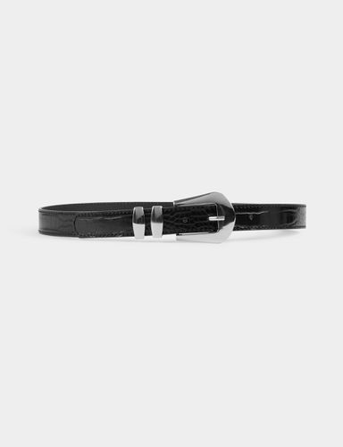 Ceinture croco double passant - Morgan - Modalova