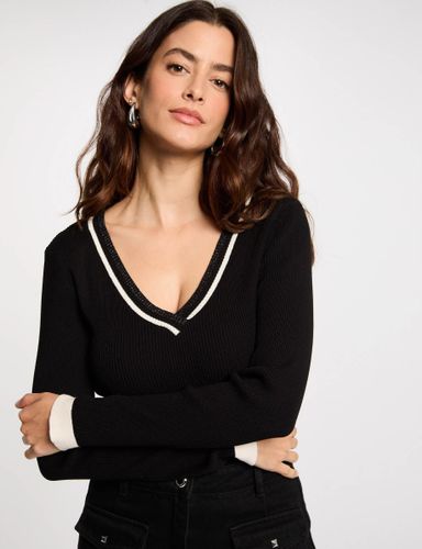 Pull manches longues col en V - Morgan - Modalova
