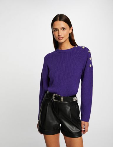 Pull manches longues avec boutons violet - Morgan - Modalova